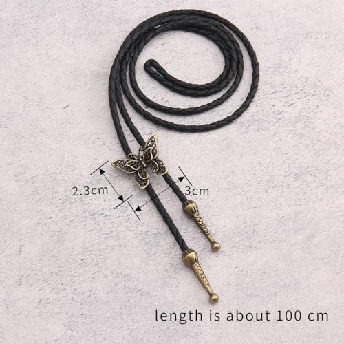 Image of GelConnie Native American Bolo Tie Rodeo Cowboy Leather Necktie Western Necklace Costume Accessories for Men,Women