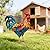 Shorayn Metal Rooster Statues Outdoor Garden Decor Metal Chicken Sculptures & Statues Chicken Ornaments Yard Art for Backyard Patio Lawn Decorations