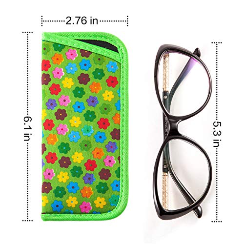 Image of TRIUMPH VISION 3 Pack Reading Glasses Pouch Soft Case Eyeglass Sleeve Slim | Alternative to Bulky Case in bag, Lightweight Lined Padded Protect Optical lens Slip in, Cute Pattern Portable for Daily Use