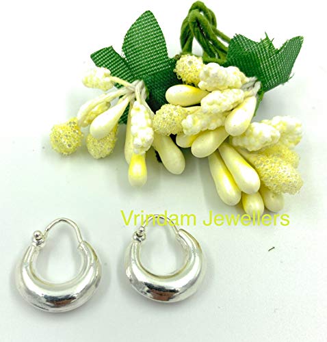Vrindam Jewellers Exclusive 925 Sterling Silver Plain bali Hoop Earing For Girls And Women Comfortable Size12MM Light Weight 2 GM - Image 5