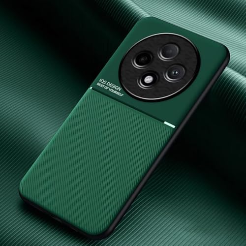 COMAKU Cover per Oppo Reno 12 FS 5G / Reno 12F 5G, Ultrasottile PU + TPU Silicone Antiscivolo Antiurto Case Con Texture Bumper Custodia Cover - Verde