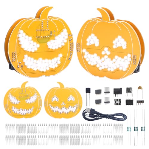 DIY Löt Bausatz Kürbis, BANRIA Elektronik Lernkit mit LED, THT-Komponenten für Anfänger, Mit Anleitung, Kreatives Bastelprojekt für Halloween Dekoration & Geschenke für Bastelfans