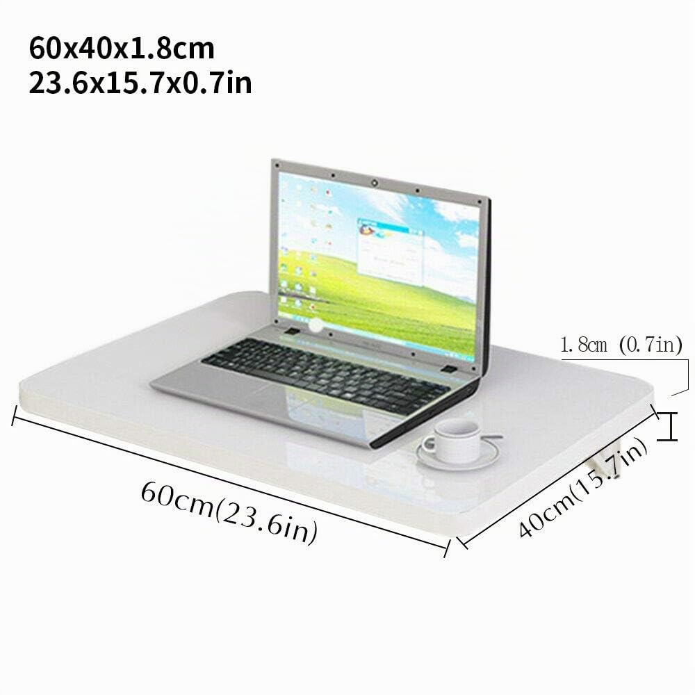 aleawol Mesa de pared plegable flotante para ordenador portátil, mesa de trabajo plegable, mesa de ordenador, mesa de comedor con soportes para ahorro de espacio (blanco 60 x 40 cm)