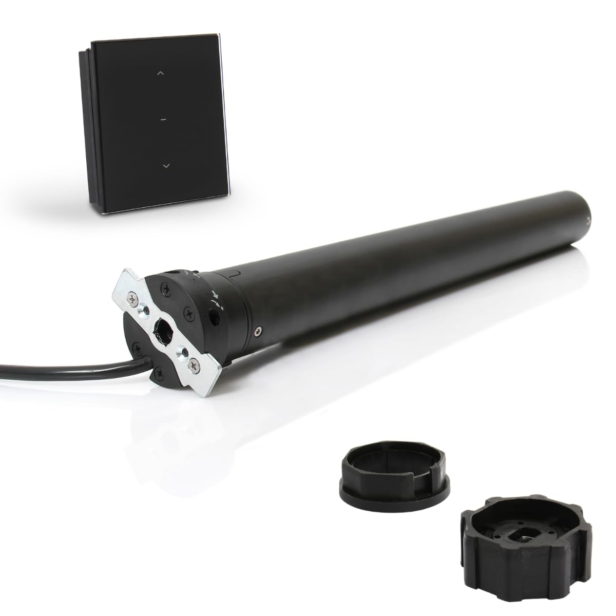Motore radio tapparella con telecomando touch – Kit completo adattamenti Ø60 mm – Fine corsa manuale –