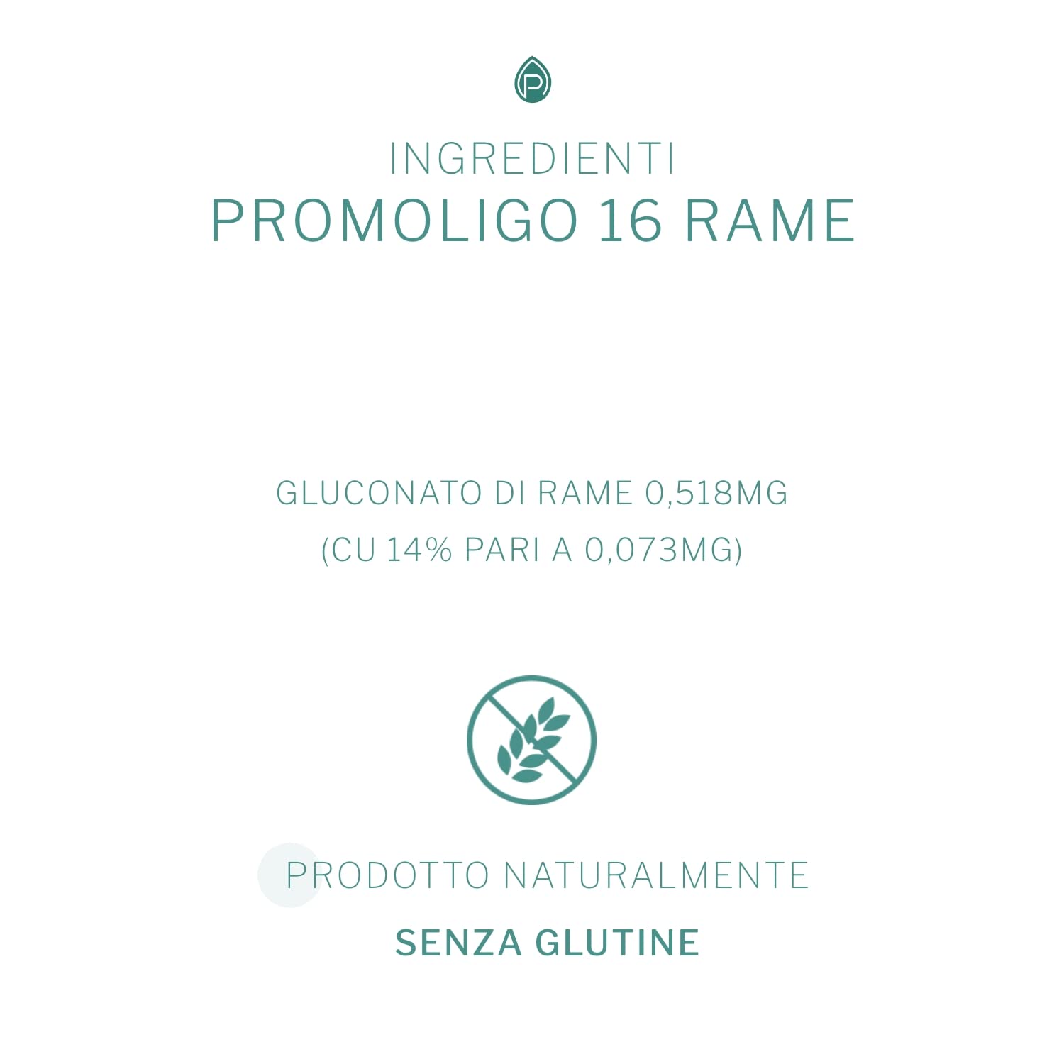 Promoligo 16 - Rame - Integratore Alimentare, Oligoelementi Essenziali - Rame, per le difese dell'organismo - senza glutine - 20 fiale da 2 ml