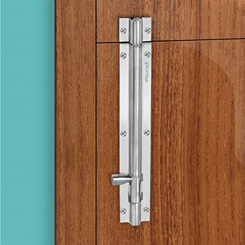 Image of Plantex Stainless Steel Tower Bolt /Tower Bolt for Home,Offices Doors and Windows /Tower Bolt for Main Door /Door Latch /Kundi /Chitakini /Door Latch for Windows - Pack of 2 (Matt Finish, 8 inch)