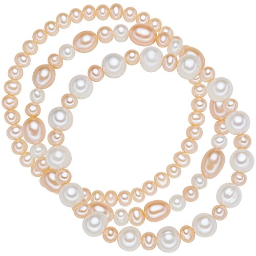 Valero Pearls Set di 3 Bracciali da Donna con