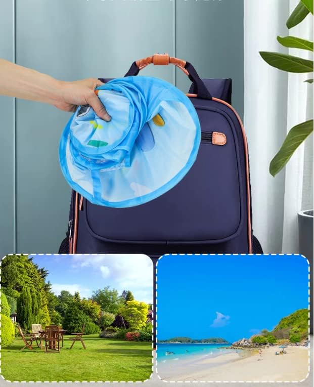 Image of BabyGo Kids Aeroplane Basketball Ball Pool for Kids, Play Tent House for 2+ Year Old Girls and Boys, Ball Pit for Kid, Spacious, Lightweight, Portable & Easy to Set Up, (Blue) (30 Balls)