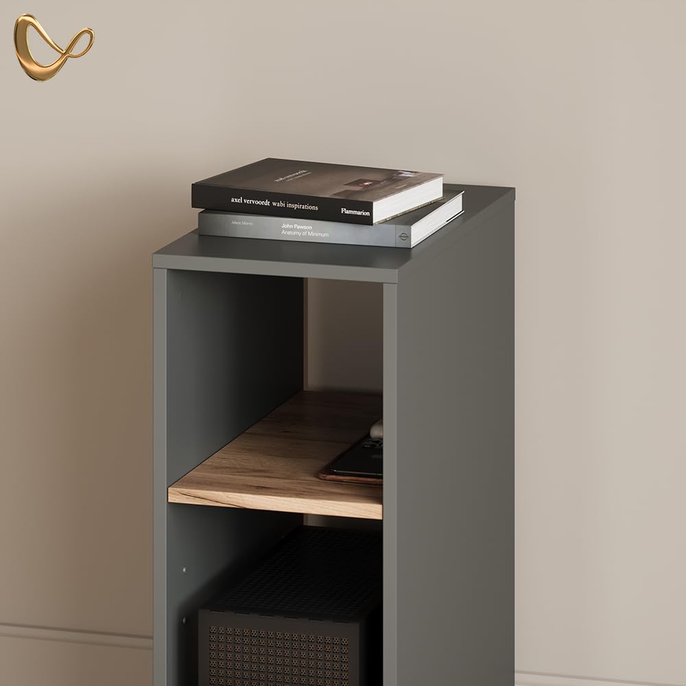 Livinity Mobile per PC Lorena, Antracite/Rovere dorato, 28.5 x 72 cm con 2 scomparti
