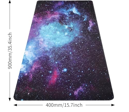 Image of Large XXL Gaming Mouse Pad 900 x 400 x 3 mm, Extended Mouse Pad with Galaxy Print, Stitched Edge, Non Slip Rubber Base, Desk Mat for Gaming, Laptop, Computer, Office & Study(1-pcs)
