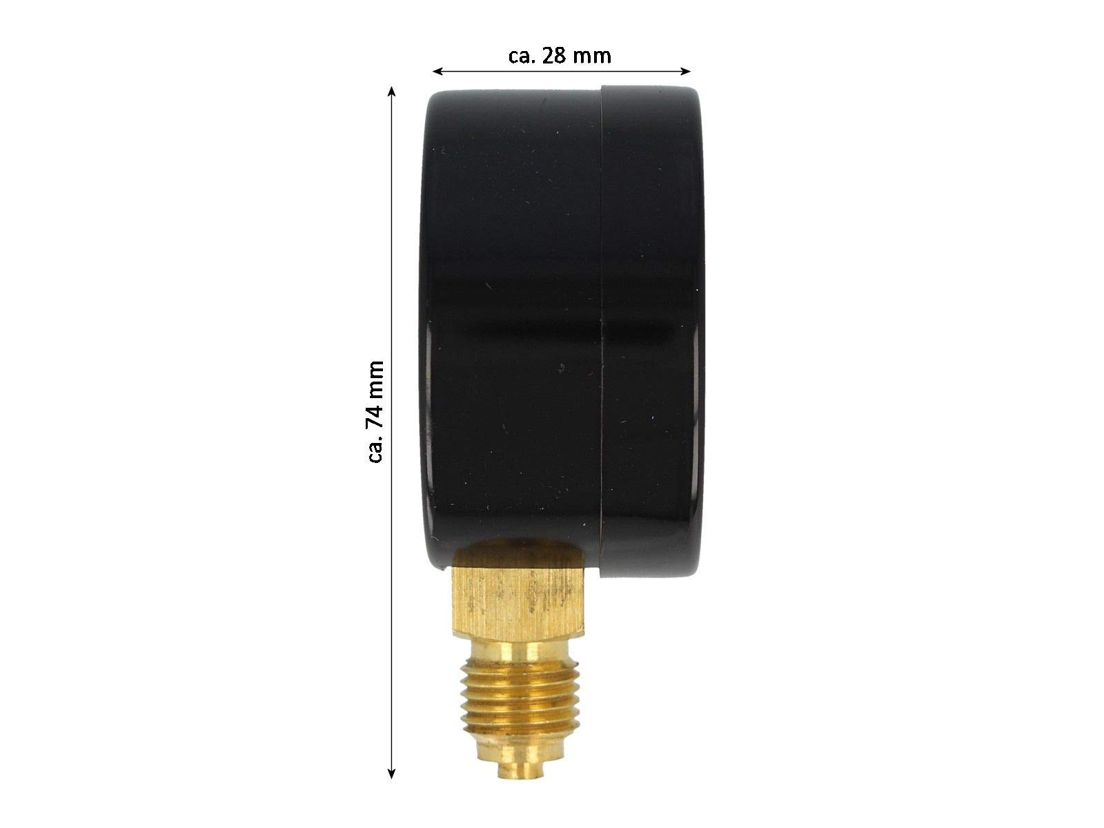 Druk meter Manometer, 50 mm (2) Manometer 2,5% precisie 0-1-400 bar/psi messing schroefdraadaansluiting watergas brandstofmanometersM14 1,5, maat: 0 ,4 bar) (Color : M14 1.5, Size : 0 60bar