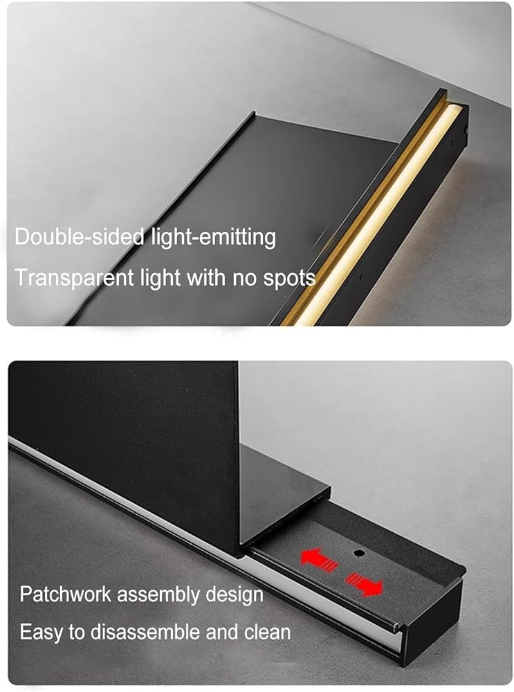 Mensole da parete illuminate a LED, 120 cm, in lega di alluminio, con illuminazione a LED, per arredare la casa, soluzioni moderne per riporre oggetti, eleganti mensole da appendere