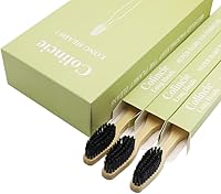 Vista 2 de Extra Hard & Firm Bamboo Charcoal Toothbrush Long Head with Wide Thickened Handle Whitening Teeth Pack of 12
