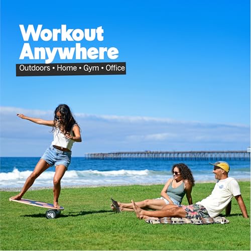 Image of The Original Indo Board - Balance Board Trainer for Core Strength, Stability & Athletic Performance - Surfing, Skateboarding, Snowboarding, Yoga, Physical Therapy & More. Includes Board and Roller.