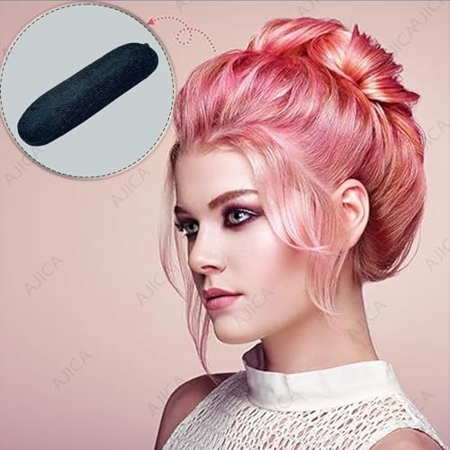 Image of AJICA Charming Bump It Up Volumizer Hair Base Perfect Black Hair Puff Volume Pad for Women Head Cushion with Fluffy Hair Puff, Bun Bump, Princess Styling Hair Bun and Crown Shapers for Women and Girls Accessories (Pack of 3)