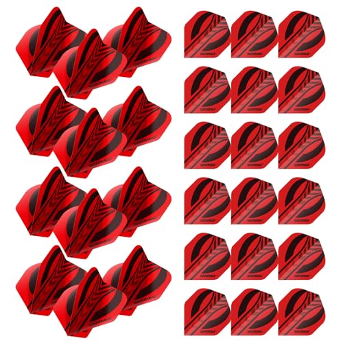 Winmau Mega Standard Red & Black Dart Flights - 10 Sets per Pack (30 Dart Flights in Total)