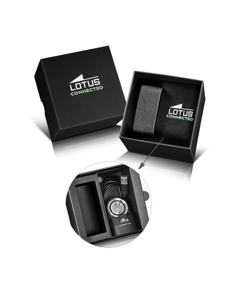 LOTUS Hybrydowy męski smartwatch połączony z gumą D - inteligentny analogowy 20000 - kontrola muzyki, liczenie kroków, powiadamianie i odrzucanie połączeń - do 10 dni baterii