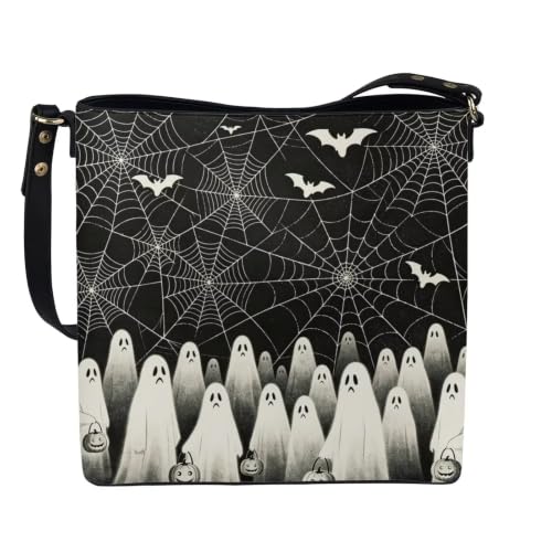 Image of HUGS IDEA Boho Bags for Women Leather Handbag Shoulder Bucket Crossbody Purse