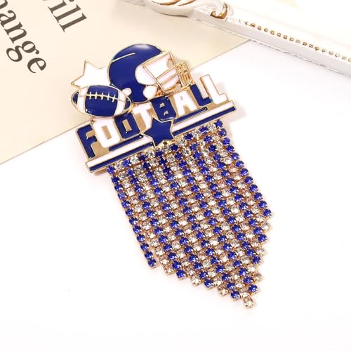 Image of Game Day Brooches for Women Football Brooch Pins Touch Down Brooches Red Black Blue White Team Spirit Accessories Game Day Outfits Football Jewelry Party Favor Gifts