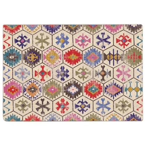 Tapis lavable multicolore en velours doux avec impression numérique - 2