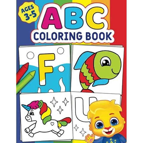 ABC Coloring Book: Color 100+ Animals, Birds, Vehicles, Fruits, Toys & Alphabets For Boys & Girls | Coloring Book for Toddlers and Preschool Kids | ... Book and Coloring Pages (Kids Ages 3-5) Cover