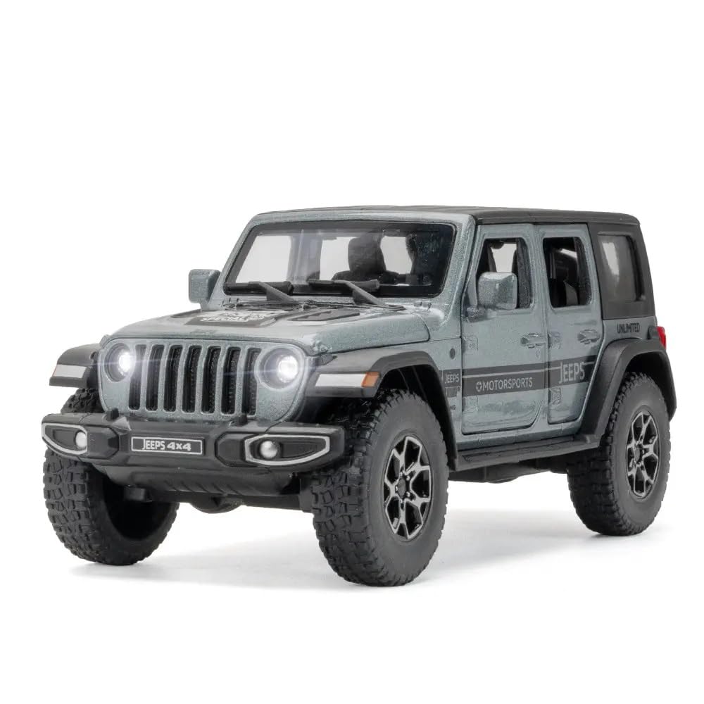 1:32 Wrangler Jeep Toy Car Metal Pull Back Diecast Car with Openable Door and Sound Light, Gifts Toys for Kids【 Multicolor 】-image-25