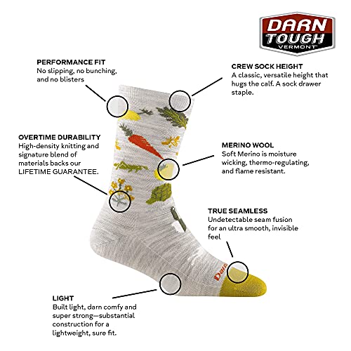 Image of Darn Tough Vermont Women's Farmer's Market Crew Lightweight Socks | 66% Merino Wool, True Seamless Toe, keeps feet dry, all-weather performance, arch support, knit in Vermont USA
