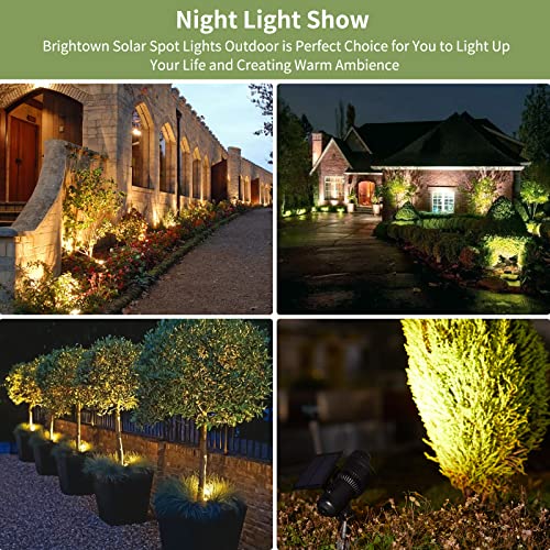 Brightown Solar Spot Lights Outdoor - Waterproof Solar Garden Lights, 360°Adjustable Solar Lights, Auto On/Off Solar Powered Landscape Spotlights For Garden Backyard, Pack Of 4 #TOP7