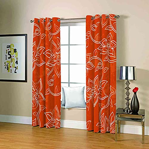 Rideau occultant salon moderne à œillets motif fleurs pour une ambiance zen et chaleureuse - 4