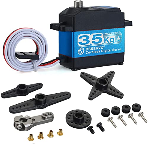 Image of ZOSKAY 35KG high Torque Coreless Motor servo Metal Gear Digital and Stainless Steel Gear servo arduino servo for Robotic DIY,RC car (Blue /35KG 270 Degree)