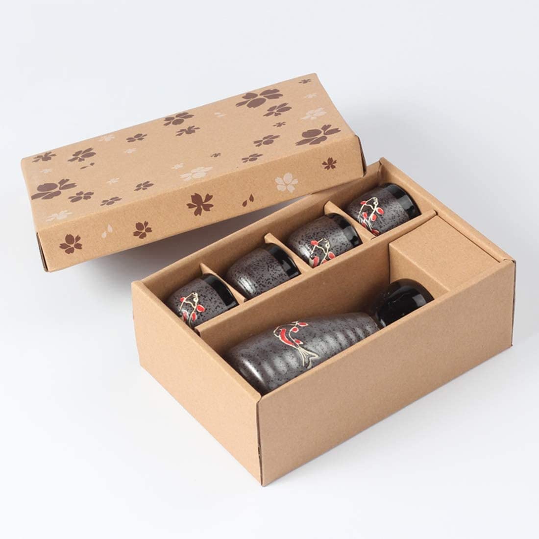 Lot de 5 tasses à saké japonaises en porcelaine peinte à la main