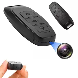 TECHNOVIEW Wired Key Chain 1080p Full Hd Camera with Audio and Video Recording for Home Office Meeting, Motion Detection, Upto120 Minutes Working Time with Single Charge - Black
