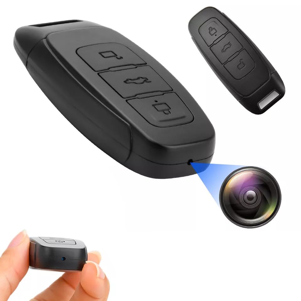 TECHNOVIEW Wired Key Chain 1080p Full Hd Camera with Audio and Video Recording for Home Office Meeting, Motion Detection, Upto120 Minutes Working Time with Single Charge – Black