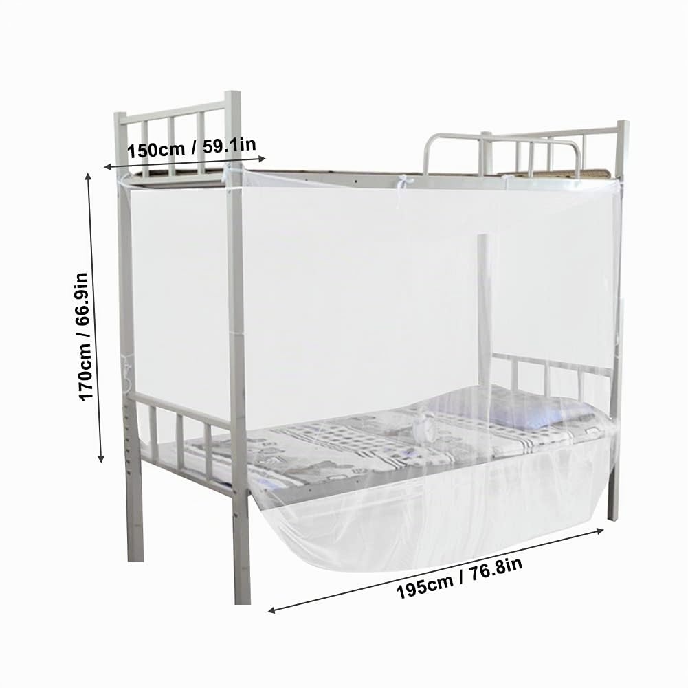 Haofy Baldacchino per Letto a Castello, Zanzariera per Letto a 4 Angoli Letto a Castello Tenda per Letto a Castello, Bianco (150x195x170 cm)