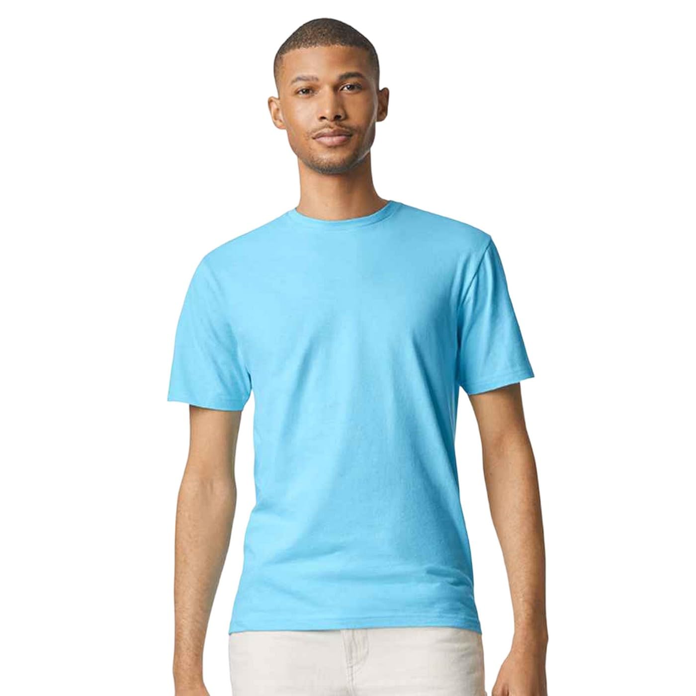 Gildan Men's Sky Blue Short Sleeve Soft-Style T-Shirt ) (Sky Blue) Extra Large
