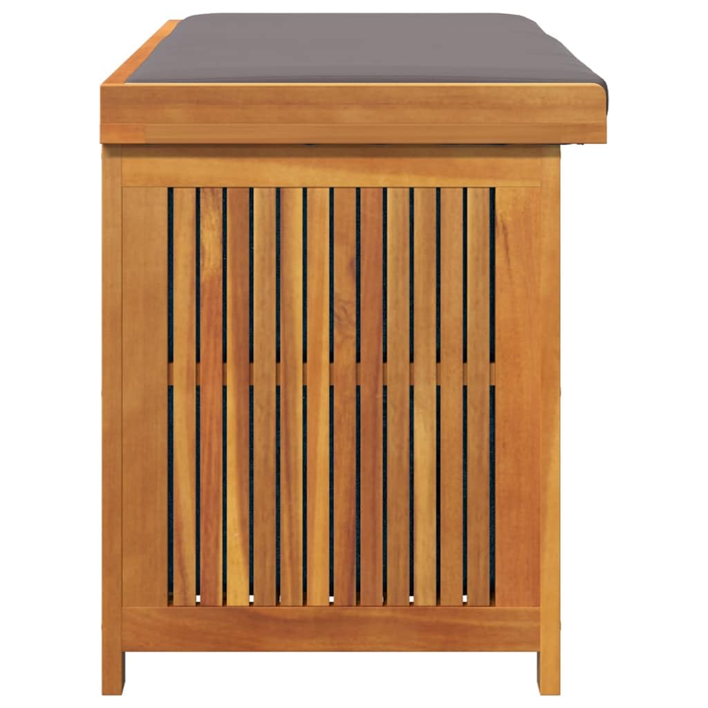 Boîte de rangement en acacia 113 x 50 x 60,5 cm avec coussin