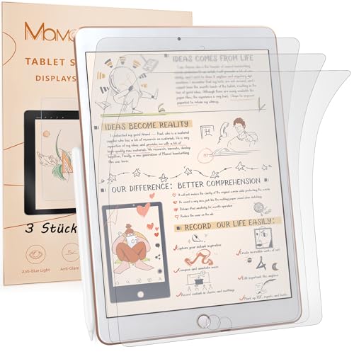 3 Stück Papier Schutzfolie Kompatibel mit iPad 10 2 Zoll (2019 2020 und 2021) iPad 9. / 8. / 7. Generation Displayfolie Matte Papier Folie zum Zeichnen Schreiben und Notizen Machen