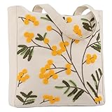 Perseverance Trade Sac fourre-tout esthétique avec broderie pour femme, joli sac à bando...