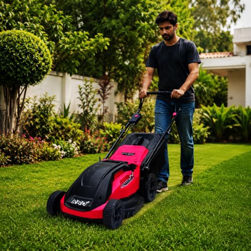 Image of RBD Electric Lawn Mower 16 Inch Blade, 230-240V 50Hz, 50L Grass Collection Box, Adjustable Cutting Height, Lightweight Low Maintenance Lawn Grass Cutter Machine for Garden, Yard & Landscaping