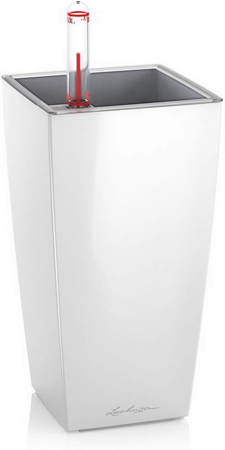 Lechuza 18120 - Maceta Mini Cubi Premium 9 Kit Completo, Color Blanco (9 x 9 x 18)