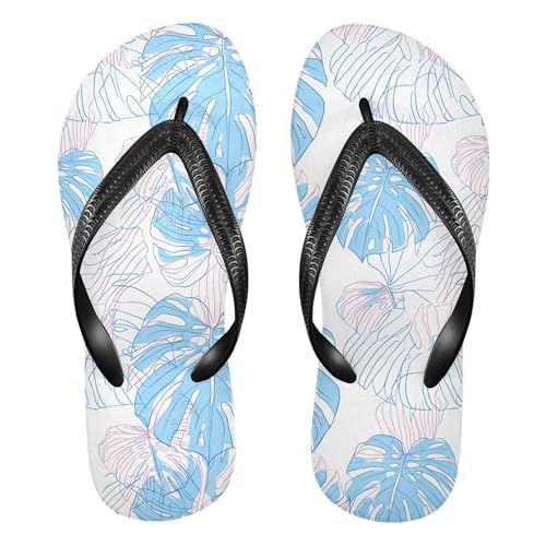 Burbuja Tropical Plant Leaves Flip Flops for Women Men, Soft Thong Sandals Rubber Slippers for Pool Beach Essentials