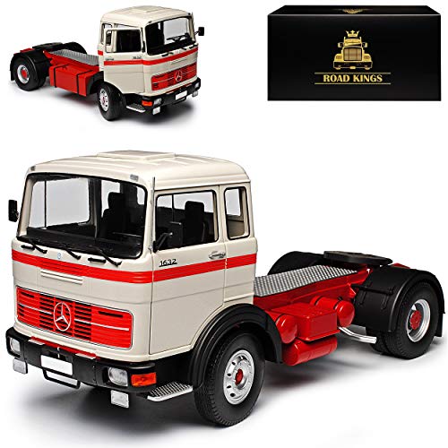 KK-Scale Road Kings Mercedes-Benz LPS 1632 1969 Grau Rot Schwarz LKW limitiert 1 von 500 Stück 1/18 Modell Auto mit individiuellem Wunschkennzeichen