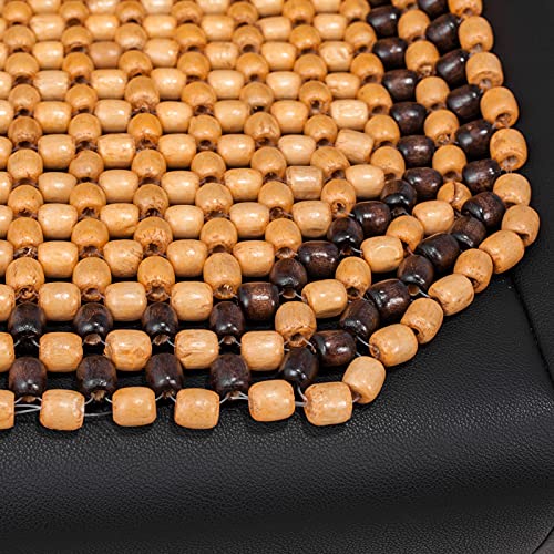Road Comforts Wood Beaded Seat Cover Back Massage Cushion for Stress Free - Keeps Back from Getting Sweaty While Driving 1PC (Beige) by Road Comforts - Image 6