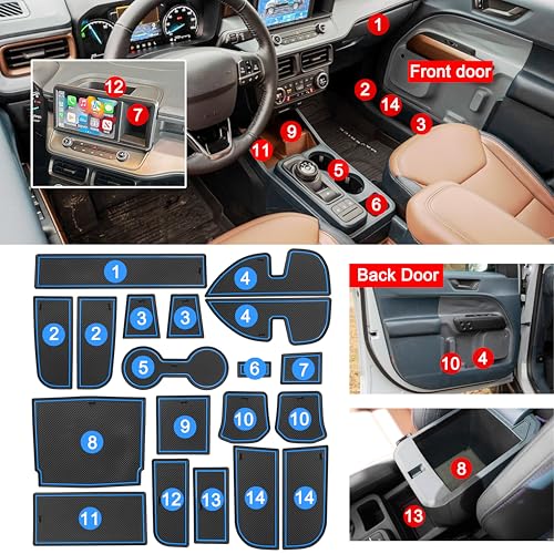 Tapete para portavasos Ford Maverick 2022-2025 azul miniatura 6