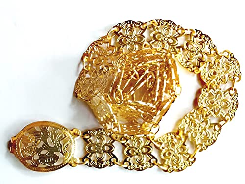 Plus Size Belt Gold Plate Length 48-49 Inches Vintage Women Thailand Costume Wedding Traditional Chain Fashion Dress Dance Ram Thai 1 Piece