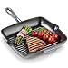 Price comparison product image VonShef 26cm Grey Cast Iron Square Griddle Pan - Suitable for All Hob Types Including Induction