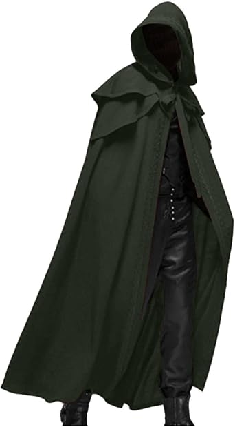 Zeiyignr Mens Tunic Hooded Robe Halloween Cosplay Costumes Robe Cloak Cape Jedi Tunic Costume Knight Fancy Costume Uniform