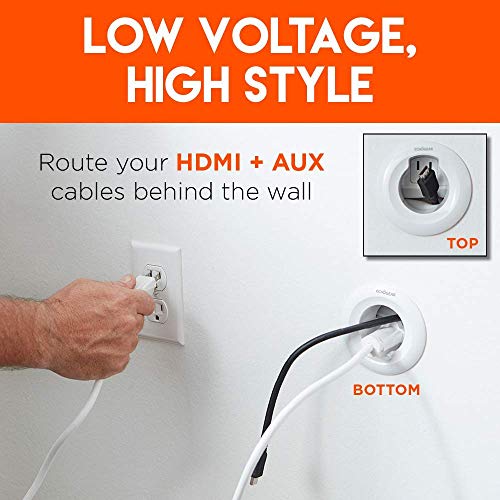 Echogear Low Profile Fixed Tv Wall Mount & In-Wall Cable Management Kit - For Tvs Up To 85" - Includes Hardware & Drywall Hole Saw Attachment #TOP5