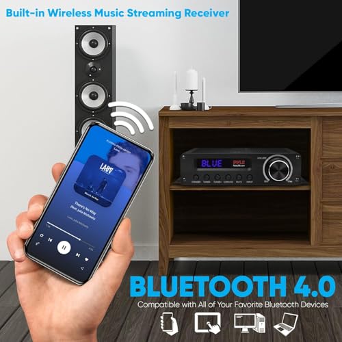 Pyle Bluetooth Stereo Amplifier - 5.1 Channel Wireless Hi-Fi Home Audio Receiver with HDMI, AUX, FM Antenna, Subwoofer & Speaker Inputs, Surround Sound System for Home Theatre - Image 5