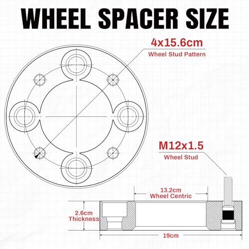 Heavy Duty 1" Wheel Washers for 4/156mm Bolt Pattern Polaris 3/8" Studs to 12mm Wheels Compatible with 2008-2014 RZR Ranger 500/800/XP900 2001-2011 Polaris Sportsman 400 (Set of 4) by VODCACA - Used condition - Image 3